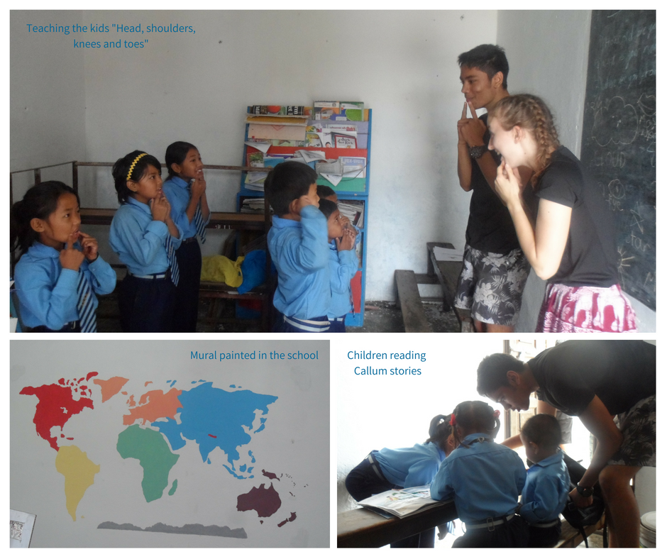 Working with children on World Challenge Trip Nepal 2018